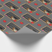 Niedlicher Lehrer mit Apple-Cartoon Geschenkpapier (Ecke)