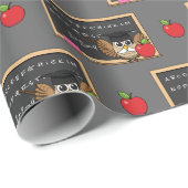 Niedlicher Lehrer mit Apple-Cartoon Geschenkpapier (Rolleneckpunkt)