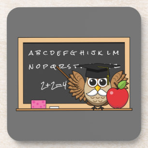 Niedlicher Lehrer mit Apple-Cartoon Getränkeuntersetzer