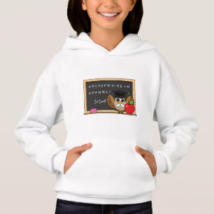 Niedlicher Lehrer mit Apple-Cartoon Hoodie