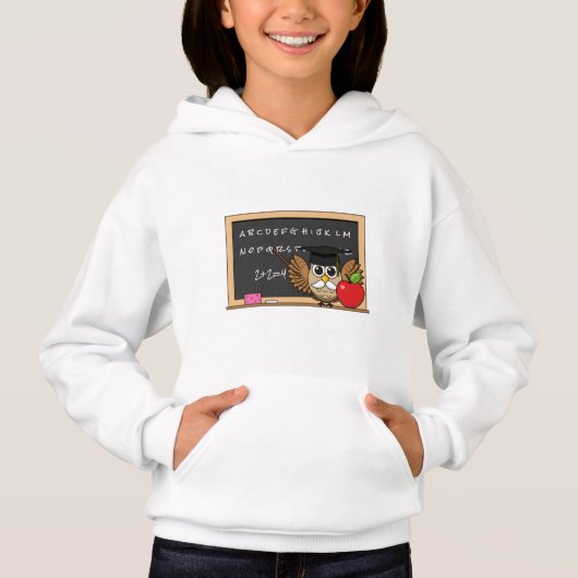 Niedlicher Lehrer mit Apple-Cartoon Hoodie (Vorderseite)