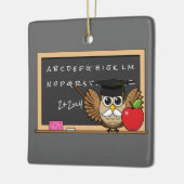 Niedlicher Lehrer mit Apple-Cartoon Keramikornament (Links)