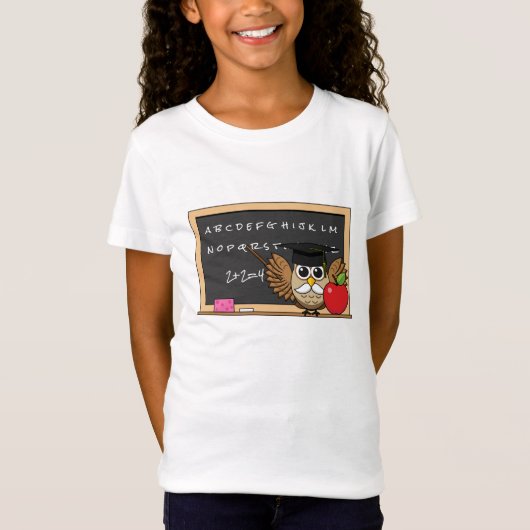 Niedlicher Lehrer mit Apple-Cartoon T-Shirt (Vorderseite)