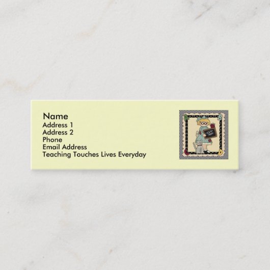 Niedlicher Lehrer-persönliche Karten (Vorderseite)