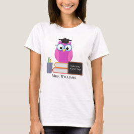 Niedlicher Lehrer rosa Schale zurück zur Schulzeit T-Shirt