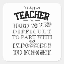 Niedlicher Lehrer Vielen Dank für Ihr Dankeschön f Quadratischer Aufkleber