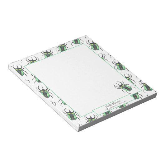 Niedlicher Lehrer Wertungskäfer Notizblock (angewinkelt)