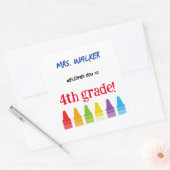 Niedlicher Lehrer - Willkommen zurück in den Schul Quadratischer Aufkleber (Umschlag)