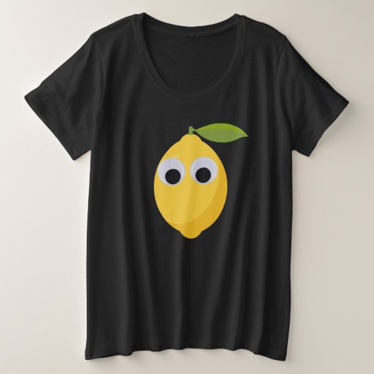 Niedlicher Lemon-Charakter mit Googly Eyes Große Größe T-Shirt (Design vorne)