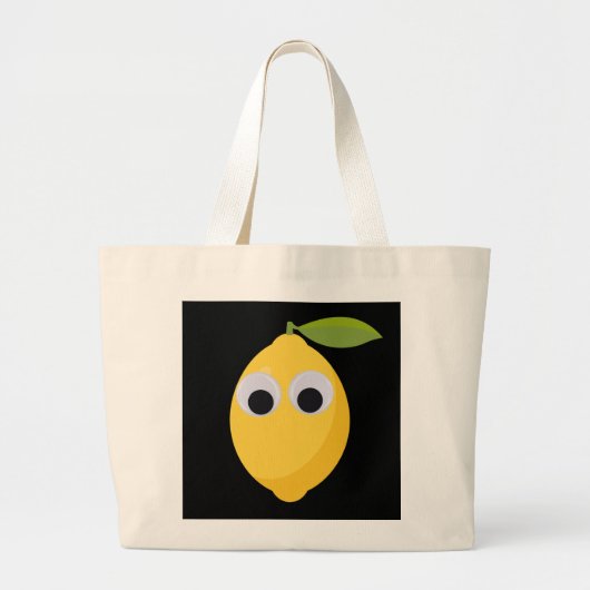 Niedlicher Lemon-Charakter mit Googly Eyes Jumbo Stoffbeutel (Vorne)