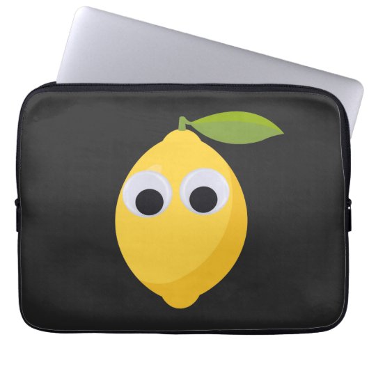 Niedlicher Lemon-Charakter mit Googly Eyes Laptopschutzhülle (Vorderseite)
