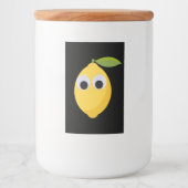 Niedlicher Lemon-Charakter mit Googly Eyes Lebensmitteletikett (Vorderseite)