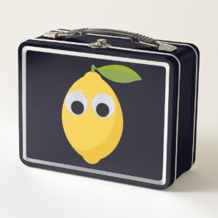 Niedlicher Lemon-Charakter mit Googly Eyes Metall Brotdose