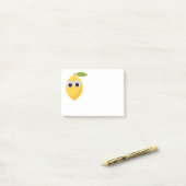 Niedlicher Lemon-Charakter mit Googly Eyes Post-it Klebezettel (Auf Schreibtisch)