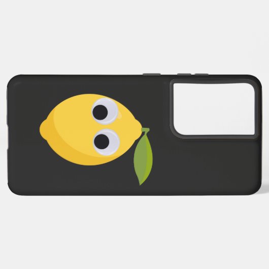 Niedlicher Lemon-Charakter mit Googly Eyes Samsung Galaxy Hülle (Linke Seite)