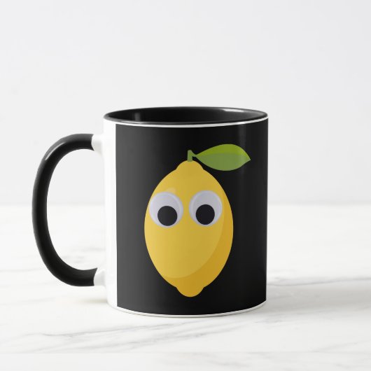 Niedlicher Lemon-Charakter mit Googly Eyes Tasse (Links)