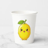 Niedlicher Lemon-Charakter Pappbecher (Rückseite)