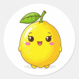 Niedlicher Lemon-Charakter Runder Aufkleber