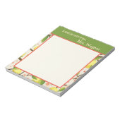 Niedlicher Lemon-Lehrer Gelb und Grün Notizblock (Rotiert)