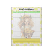 Niedlicher Lemon Pie Monatlicher Speiseplan Notizblock (Rotiert)