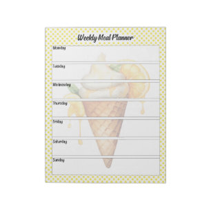 Niedlicher Lemon Pie Weekly Meetingplaner Notizblock