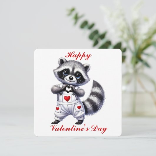 Niedlicher Lemur - Valentinstag Dankeskarte (Stehend Vorderseite)