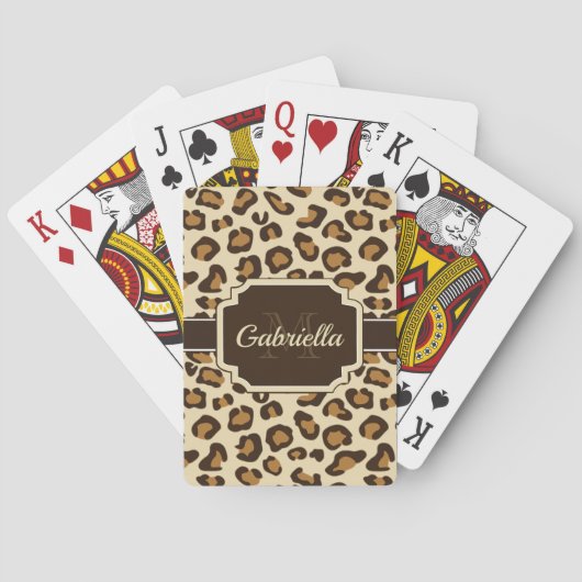 Niedlicher Leopard-Druck Spielkarten (Rückseite)