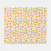 Niedlicher Leopard Druckkäfig Muster rosa Fleecedecke (Vorderseite (Horizontal))
