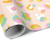 Niedlicher Leopard Druckkäfig Muster rosa Geschenkpapier (Rolleneckpunkt)