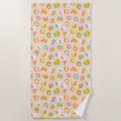 Niedlicher Leopard Druckkäfig Muster rosa Strandtuch (Vorderseite)