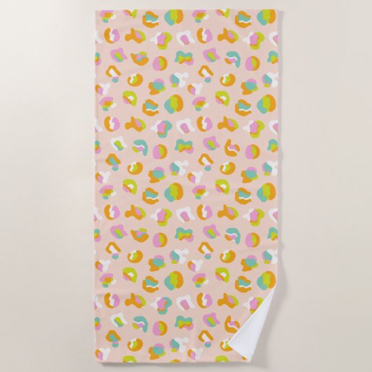 Niedlicher Leopard Druckkäfig Muster rosa Strandtuch (Vorderseite)