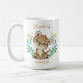 Niedlicher Leopard Geburtstagskaffee Tasse (Links)