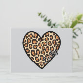Niedlicher Leopard Herzschlag Valentinstag Dankeskarte (Stehend Vorderseite)