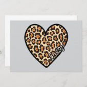 Niedlicher Leopard Herzschlag Valentinstag Dankeskarte (Vorne/Hinten)
