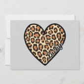 Niedlicher Leopard Herzschlag Valentinstag Einladung (Vorderseite)