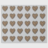 Niedlicher Leopard Herzschlag Valentinstag Geschenkpapier (Flach)
