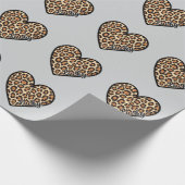 Niedlicher Leopard Herzschlag Valentinstag Geschenkpapier (Ecke)
