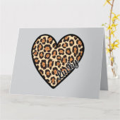 Niedlicher Leopard Herzschlag Valentinstag Karte (Gelbe Blume)