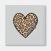 Niedlicher Leopard Herzschlag Valentinstag Magnet (Vorne)