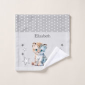 Niedlicher Leopard hinzufügen Namen Polka Punkte S Waschlappen (Waschlappen)