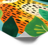 Niedlicher Leopard in Jungle Painting Poster (Ecke)