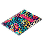 Niedlicher Leopard-Individuelle Name Notizblock (Linke Seite)