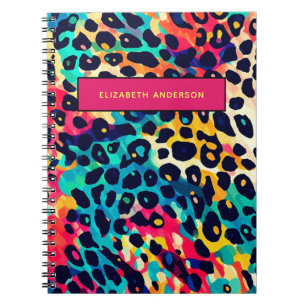 Niedlicher Leopard-Individuelle Name Notizblock