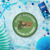 Niedlicher Leopard personalisierter Cartoon Geburt Pappteller (Party)