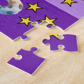 Niedlicher Leopardenname Foto lila Gelbkinder Puzzle (Seite)