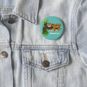 Niedlicher Leopardenschlaf in Cartoon-Abbildung Button (Beispiel)