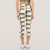 Niedlicher Leopardenschlaf in Cartoon-Abbildung Capri Leggings (Rückseite)