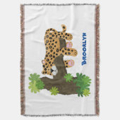 Niedlicher Leopardenschlaf in Cartoon-Abbildung Decke (Vorderseite Vertikal)