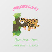 Niedlicher Leopardenschlaf in Cartoon-Abbildung Fensteraufkleber (Blatt)