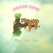 Niedlicher Leopardenschlaf in Cartoon-Abbildung Fensteraufkleber (Blatt 3)